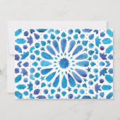  Mediterranean Blue Tile Pattern QR セーブザデート (裏面)