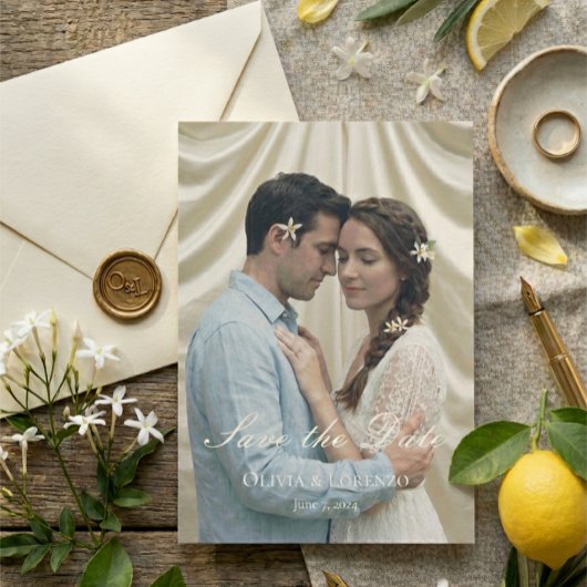 Mediterranean Blue Tile Photo Amalfi Coast Wedding セーブザデート