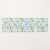 Mediterranean Blue Tile Yellow Lemon Watercolor ヨガマット (裏面(横))