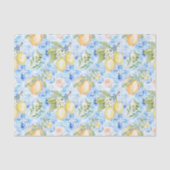 Mediterranean Blue Tile Yellow Lemon Watercolor 薄葉紙 (正面)