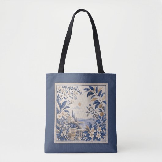 Mediterranean Blue Tote Bag トートバッグ (正面)