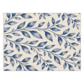 Mediterranean Blue Watercolor Foliage Tablecloth テーブルクロス (正面(横))