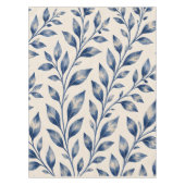 Mediterranean Blue Watercolor Foliage Tablecloth テーブルクロス (正面)