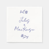 Mediterranean Blue Wildflower Wedding スタンダードカクテルナプキン (正面)