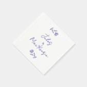 Mediterranean Blue Wildflower Wedding スタンダードカクテルナプキン (角)