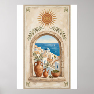 Mediterranean Boho Sun & Sea Poster ポスター