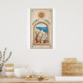 Mediterranean Boho Sun & Sea Poster ポスター (キッチン)