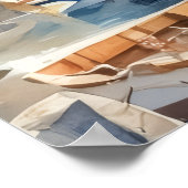 Mediterranean boho watercolor village ポスター (角)