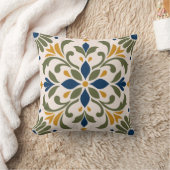 Mediterranean Botanical Tile クッション (ブランケット)