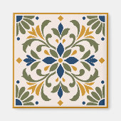 Mediterranean Botanical Tile マグネット (正面)