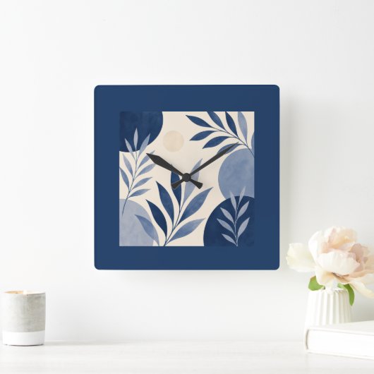 Mediterranean Botanical Wall Clock スクエア壁時計 (ホーム)