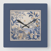 Mediterranean Botanical Wall Clock スクエア壁時計 (正面)