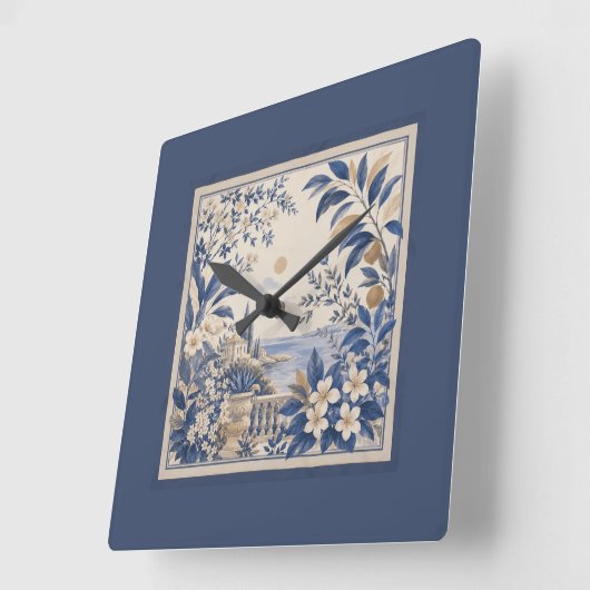 Mediterranean Botanical Wall Clock スクエア壁時計 (傾斜)