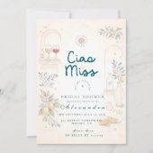 Mediterranean Ciao Miss Bridal Shower 招待状 (正面)