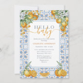 Mediterranean Citrus Baby Shower  招待状 (正面)