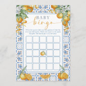 Mediterranean Citrus Baby Shower | Baby Bingo Game アドバイスカード (正面)