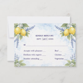 Mediterranean Citrus Botanical RSVP Wedding Respon