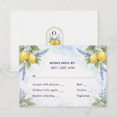 Mediterranean Citrus Botanical RSVP Wedding Respon (正面/裏面)