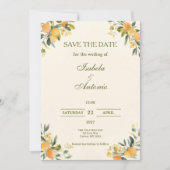 Mediterranean Citrus Botanical Save the Date (正面)