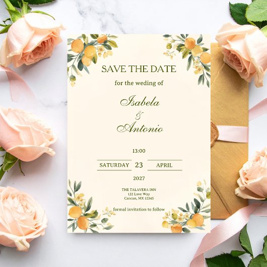 Mediterranean Citrus Botanical Save the Date