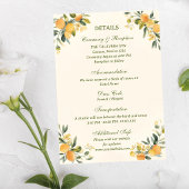 Mediterranean Citrus Botanical Wedding エンクロージャーカード