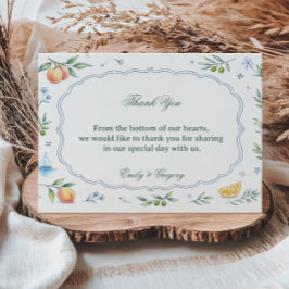 Mediterranean Citrus Floral Appreciation Design サンキューカード