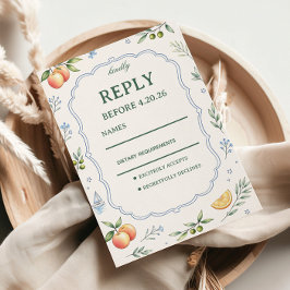 Mediterranean Citrus Floral Response Design 出欠カード