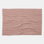 Mediterranean Classic Ticking Stripe Burnt Rust キッチンタオル (横)