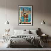 Mediterranean Coast Couple Vintage Poster ポスター