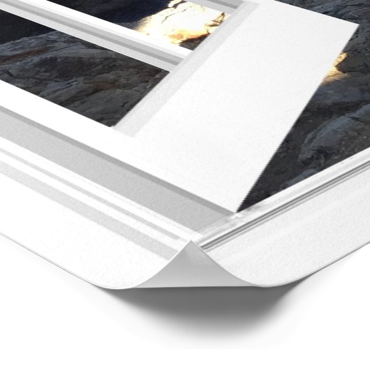 Mediterranean Coast Faux Window View ポスター (角)