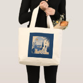 Mediterranean Coast Villa Scene Elegant Tote Bag ラージトートバッグ (正面(商品))