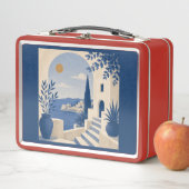 Mediterranean Coastal Arch Navy Blue Lunch Box メタルランチボックス (インサイチュ)