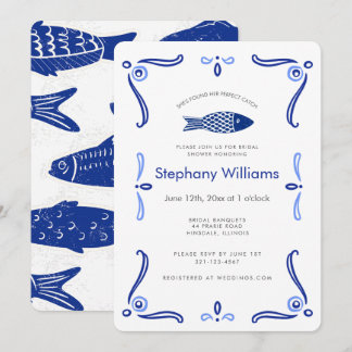 Mediterranean Coastal Bridal Shower Invitation  招待状