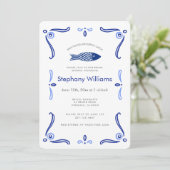 Mediterranean Coastal Bridal Shower Invitation  招待状 (スタンド正面)