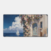 Mediterranean Coastal Rose & Sailboat Desk Mat  デスクマット (正面)