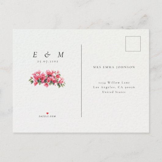 Mediterranean Coastal Save the Date | 案内ポストカード (裏面)