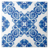 Mediterranean Decorative Blue and White Pattern タイル (正面)