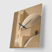 Mediterranean Dome Wall Clock, Minimalist Neutral スクエア壁時計 (傾斜)
