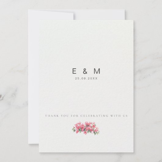 Mediterranean / European Destination Wedding  招待状 (裏面)