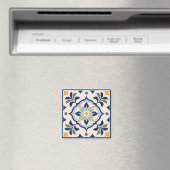 Mediterranean Floral Tile Pattern マグネット (インサイチュ (食洗機))