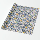 Mediterranean Floral Tile Pattern ラッピングペーパー (アンロールド)
