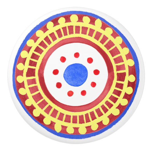 Mediterranean Folk Art Ceramic Knob セラミックノブ (正面)