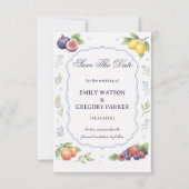Mediterranean Fruit Floral Announcement Wedding セーブザデート (正面)