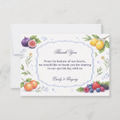 Mediterranean Fruit Floral Appreciation Design サンキューカード (正面)