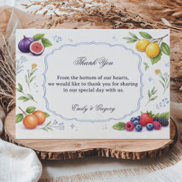 Mediterranean Fruit Floral Appreciation Design サンキューカード