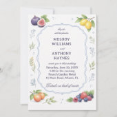 Mediterranean Fruit Floral Elegant Wedding 招待状 (正面)