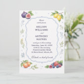 Mediterranean Fruit Floral Elegant Wedding 招待状 (スタンド正面)