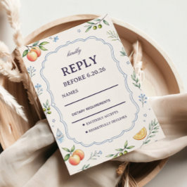 Mediterranean Fruit Floral Respons Design 出欠カード