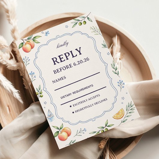 Mediterranean Fruit Floral Respons Design 出欠カード