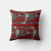 Mediterranean Gray Charcoal Burgundy Large Mosaics クッション (裏面)